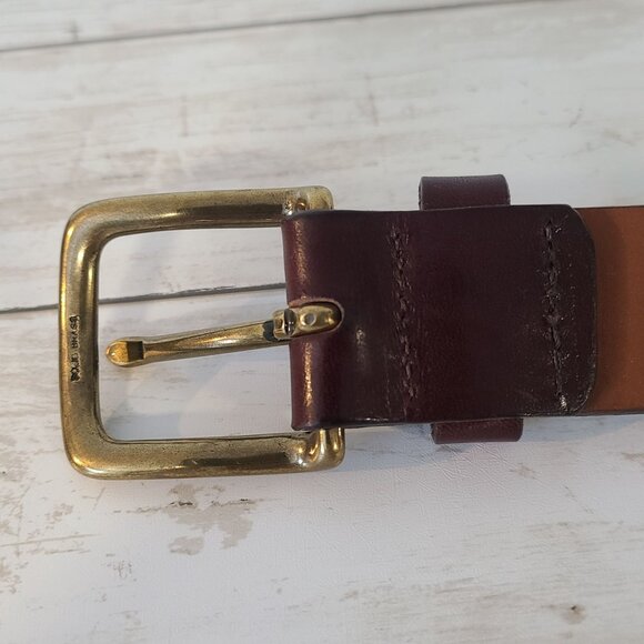 Duluth Trading Company Mens Leather Fabric Belt Brass Buckle Classic Quality 36 - Picture 6 of 8